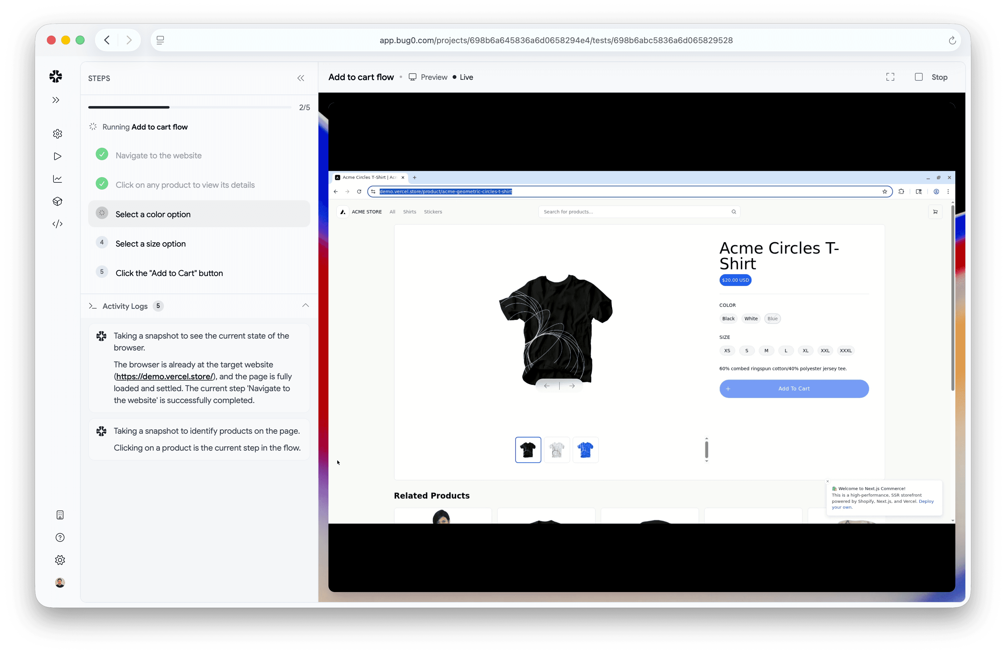 Bug0 test reports dashboard