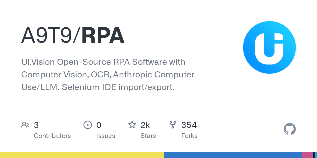 Ui.Vision RPA GitHub Repository