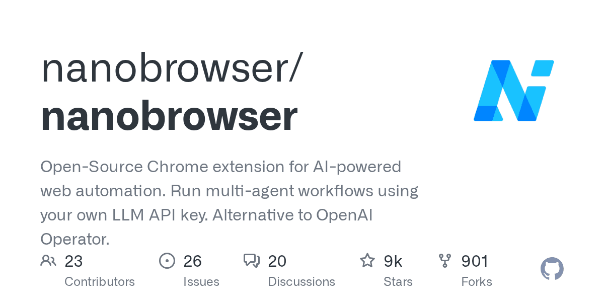Nanobrowser GitHub Repository