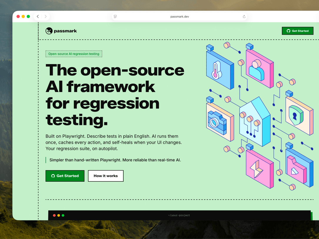 Passmark.dev homepage screenshot.
