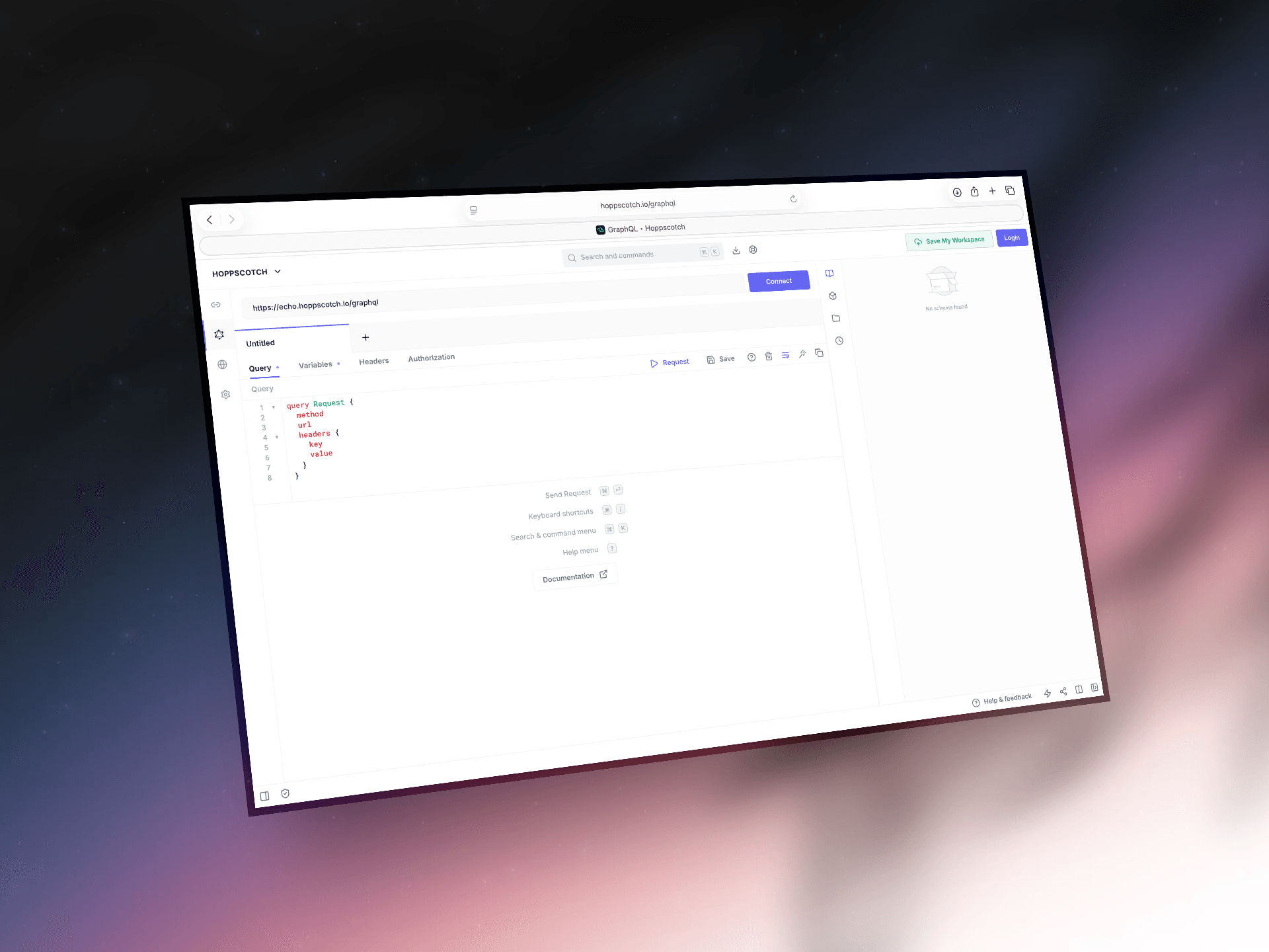 Screenshot of Hoppscotch API Client.