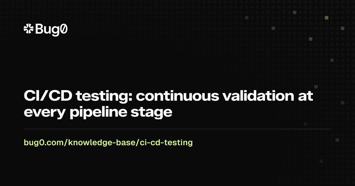 CI/CD testing: continuous validation at every pipeline stage | Bug0